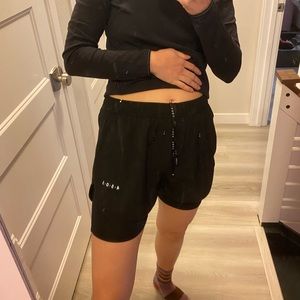 Black running shorts
